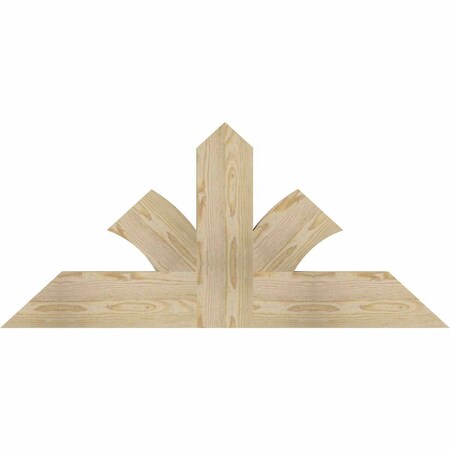 Ekena Millwork Richland Rough Sawn Timber Gable Bracket, Douglas Fir, 48"W x 22"H x 2"D x 6"F, 11/12 Pitch GBW048X22X0206RIC00RDF